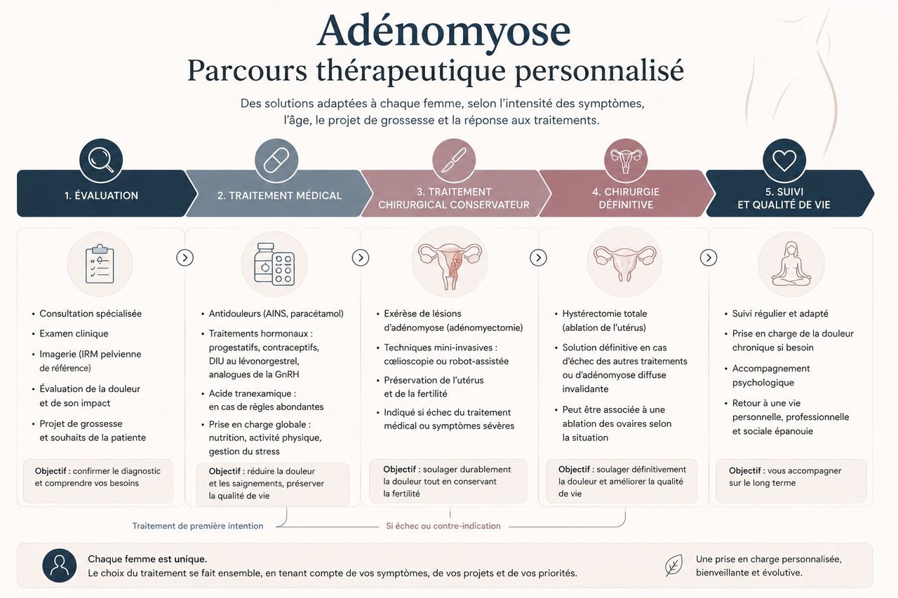 IRM pelvienne — examen de référence pour confirmer le diagnostic d'adénomyose