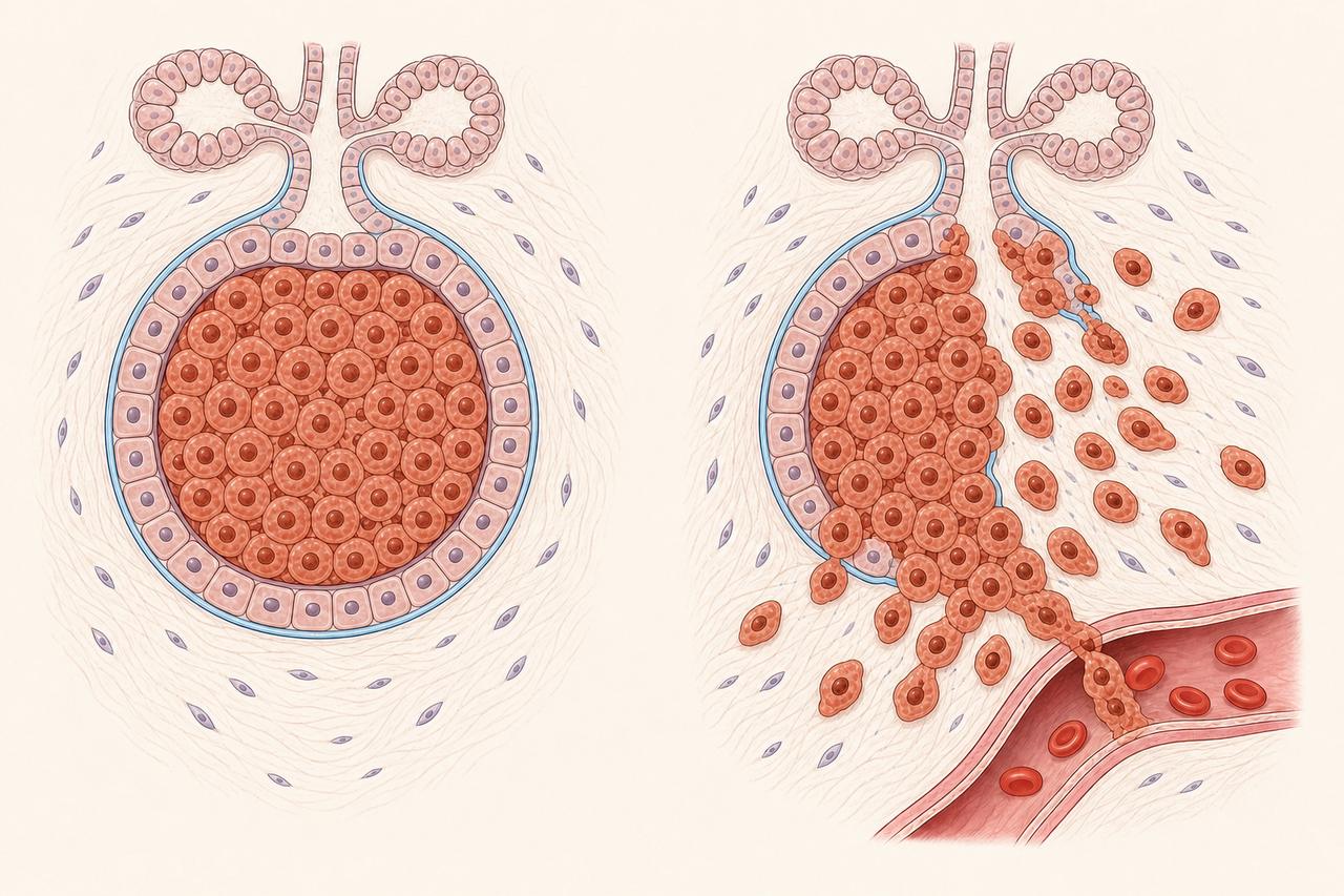 Macrobiopsie stéréotaxique du sein guidée par mammographie pour prélever un foyer de microcalcifications suspect de carcinome canalaire in situ