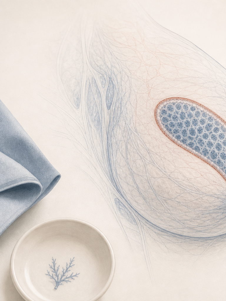 Schéma d'un canal galactophore rempli de cellules de carcinome canalaire in situ, avec la membrane basale intacte