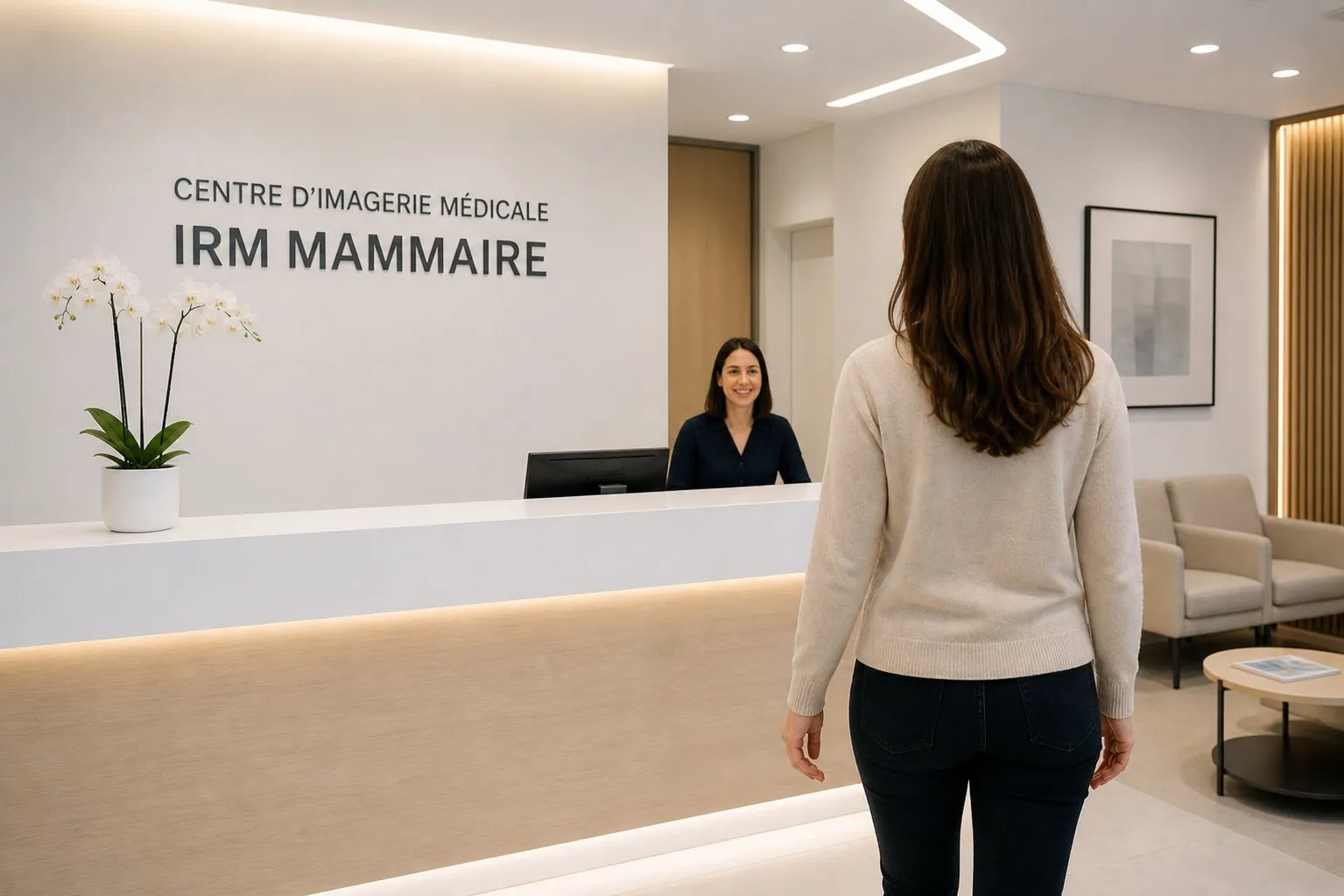 Remise des résultats d'imagerie médicale au secrétariat du centre IRM