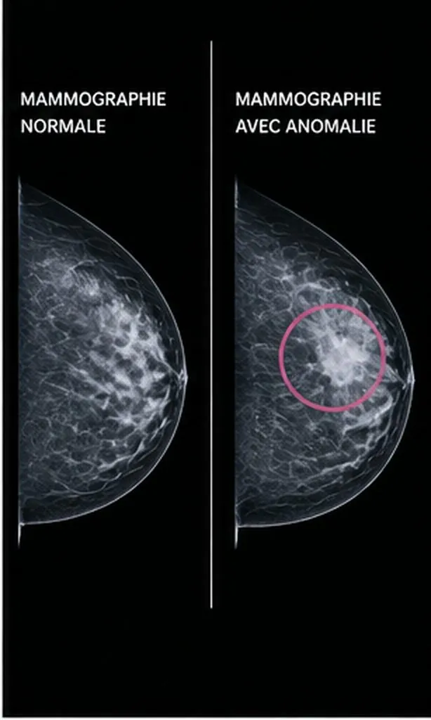 Patiente positionnée debout devant un mammographe pour l'examen — déroulement d'une mammographie de dépistage, suivi Dr Jérémie Zeitoun chirurgien du sein (sénologue) Paris 8e Clinique Hartmann Neuilly