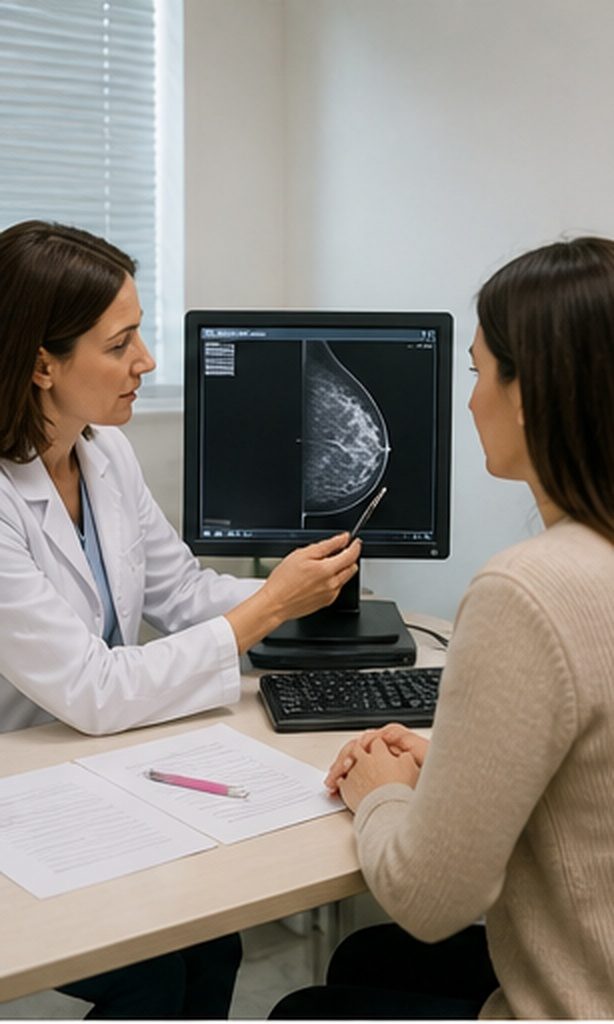 Échographie mammaire en complément d'une mammographie — caractérisation d'une lésion par échographie ciblée, suivi Dr Jérémie Zeitoun chirurgien sénologue Paris 8e Clinique Hartmann Neuilly