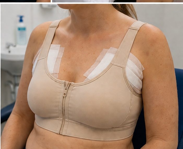 Suites opératoires d'oncoplastie — soutien-gorge de contention et pansements modelants