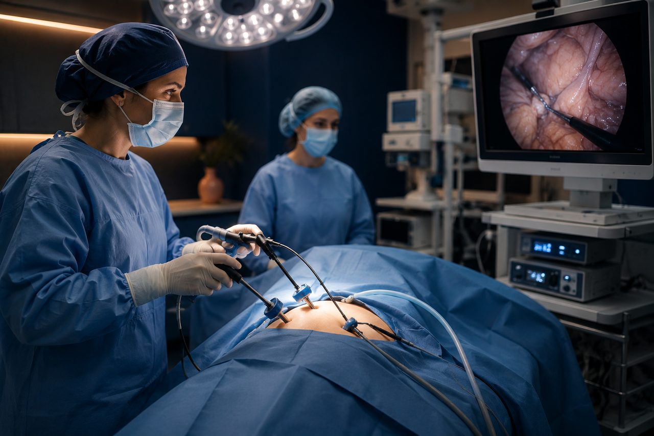 Fertility-sparing surgery for a borderline ovarian tumor by laparoscopy in the operating room — Dr Jeremie Zeitoun, Clinique Hartmann Neuilly